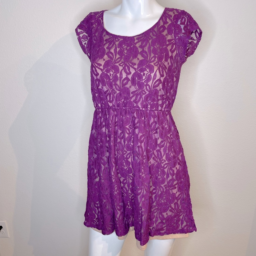 Purple lacy baby doll dress